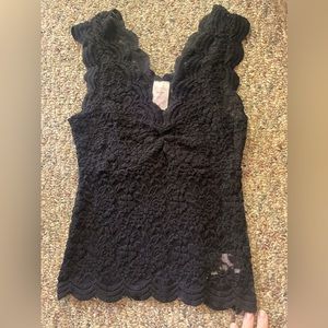 Sheer Black Lace Top (XS)